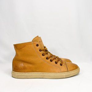 Fretons | Shoes | Fretons Brown Leather Mid Top Sneakers Amsterdam |  Poshmark